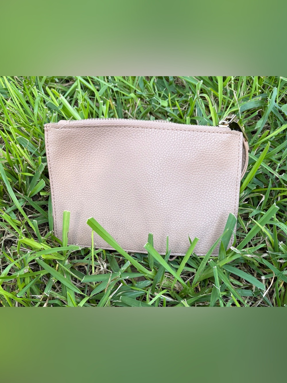 bebe Khaki Pebbled Wristlet Clutch - Picture 3 of 6